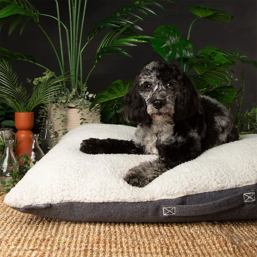 100% Recycled Eden Pillow Dog Bed - Charcoal Grey