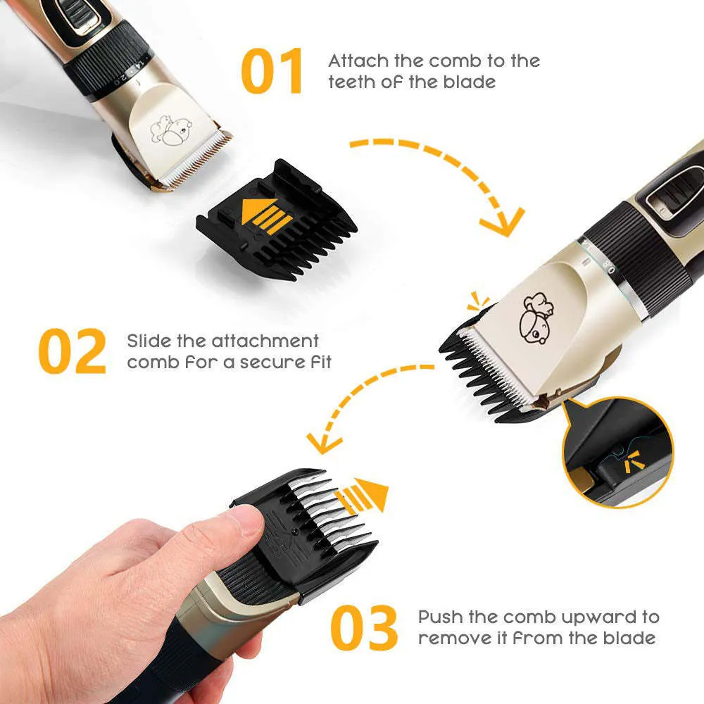 12-Piece Low-Noise Pet Grooming Kit with Adjustable Blades