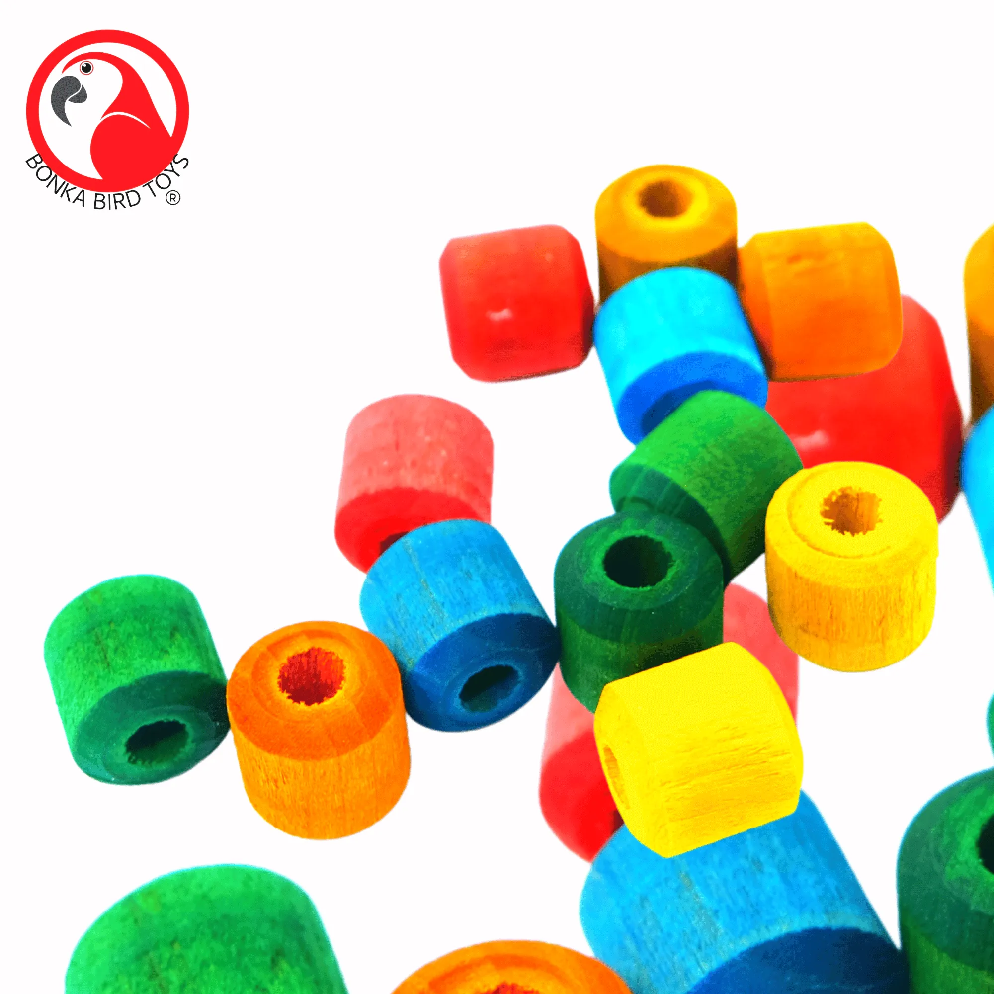 3484 PK12 Assorted Colored Wooden Beads