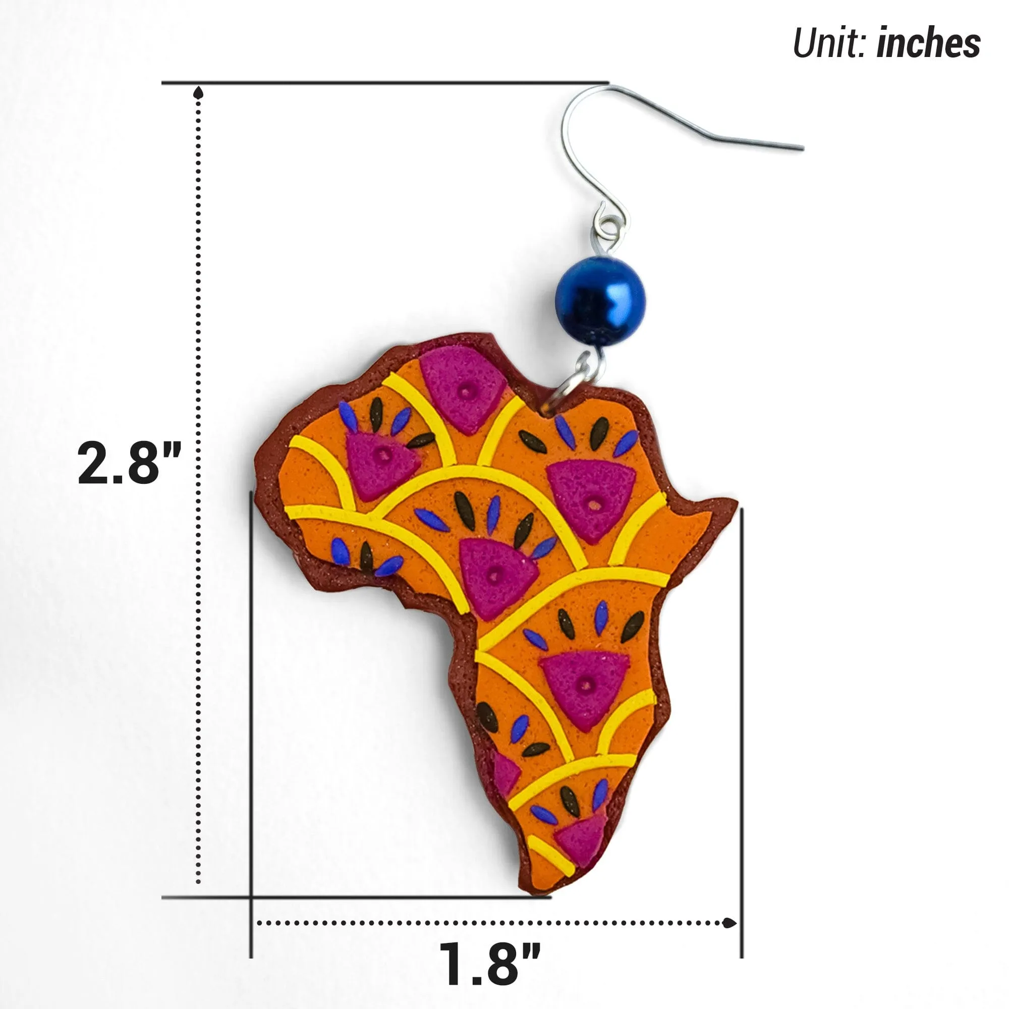 African Map Clay Earrings