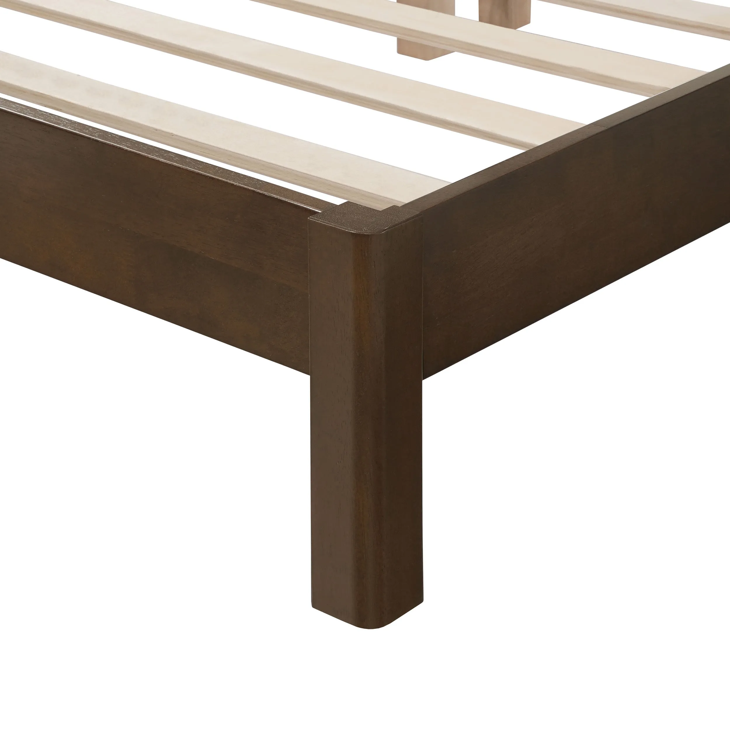 Alder Wood Frame Queen Platform Bed with Fabric Upholstery