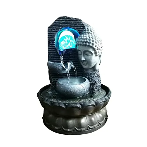 ATORSE® Buddha Tabletop Water Fountain Waterscape Circular Water Flow for Office