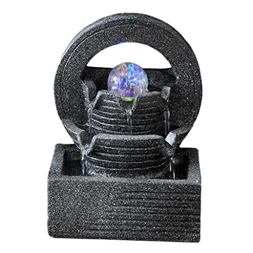 ATORSE® Orb Tabletop Water Fountain Waterfalls W/Led Light Round Background