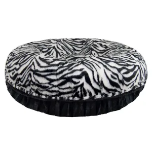 Bagel Dog Bed Black Puma/Zebra