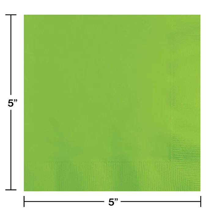 Bulk Fresh Lime 2 ply Beverage Napkins (600 per Case)