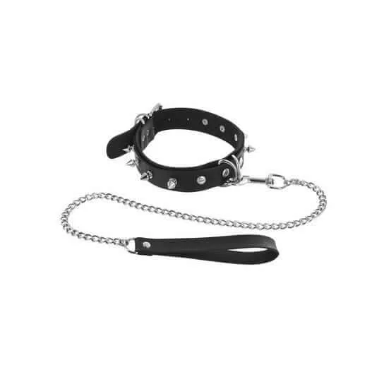 Choker with Metal Spikes and Rings