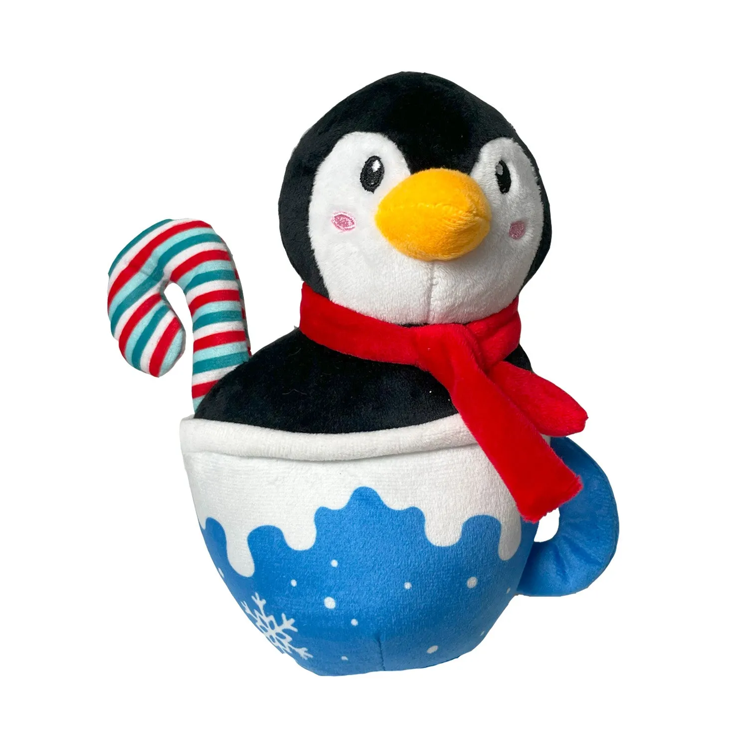 Christmas Mug Penguin | Festive Plush Dog Toy by Happy Pet