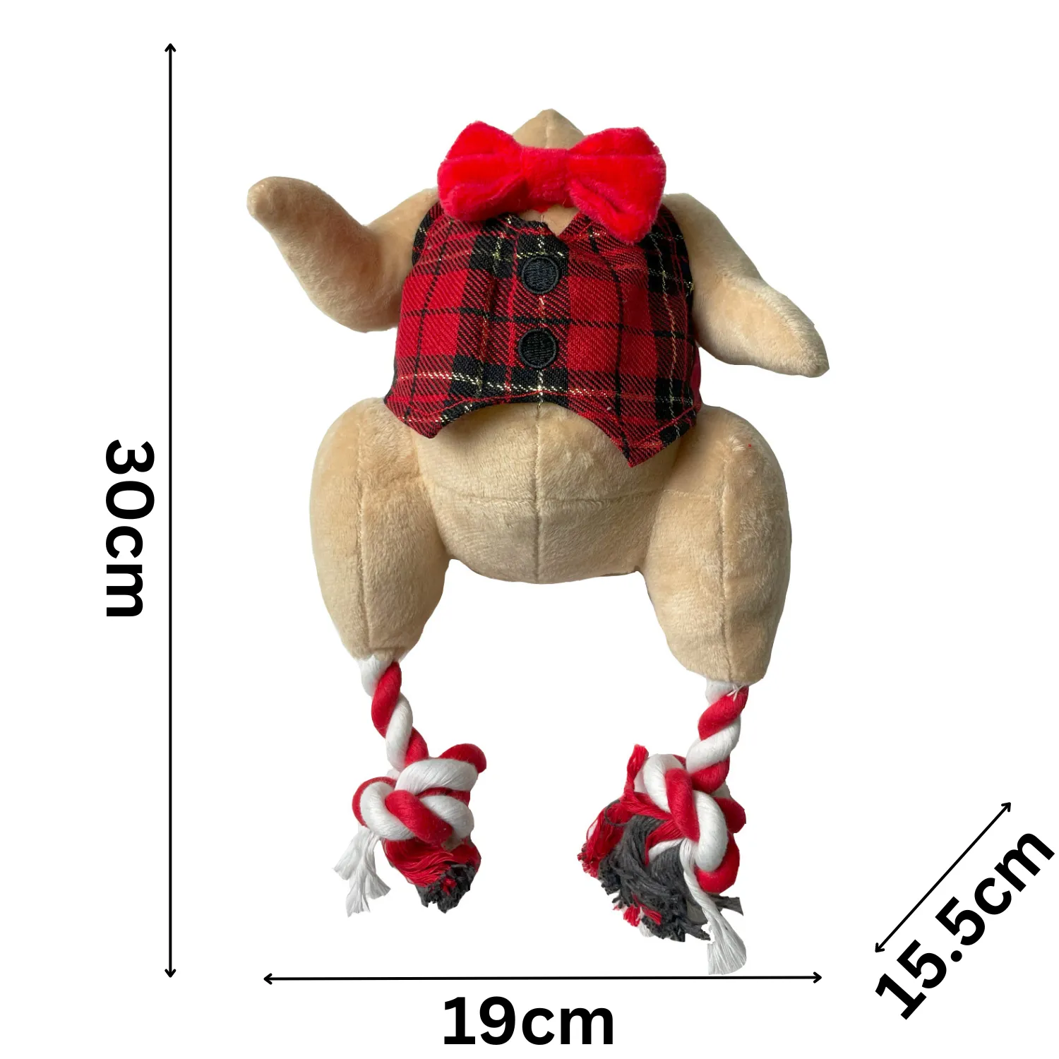 Christmas Ropee Turkey | Festive Rope Dog Toy by Happy Pet