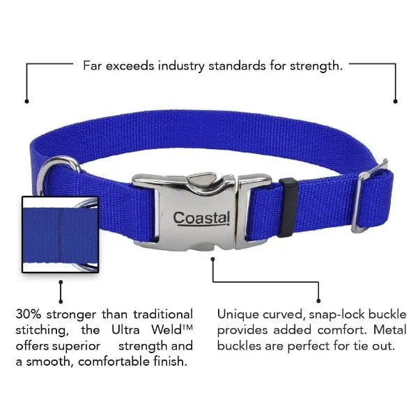 Coastal Adjustable Nylon Collar with Metal Buckle