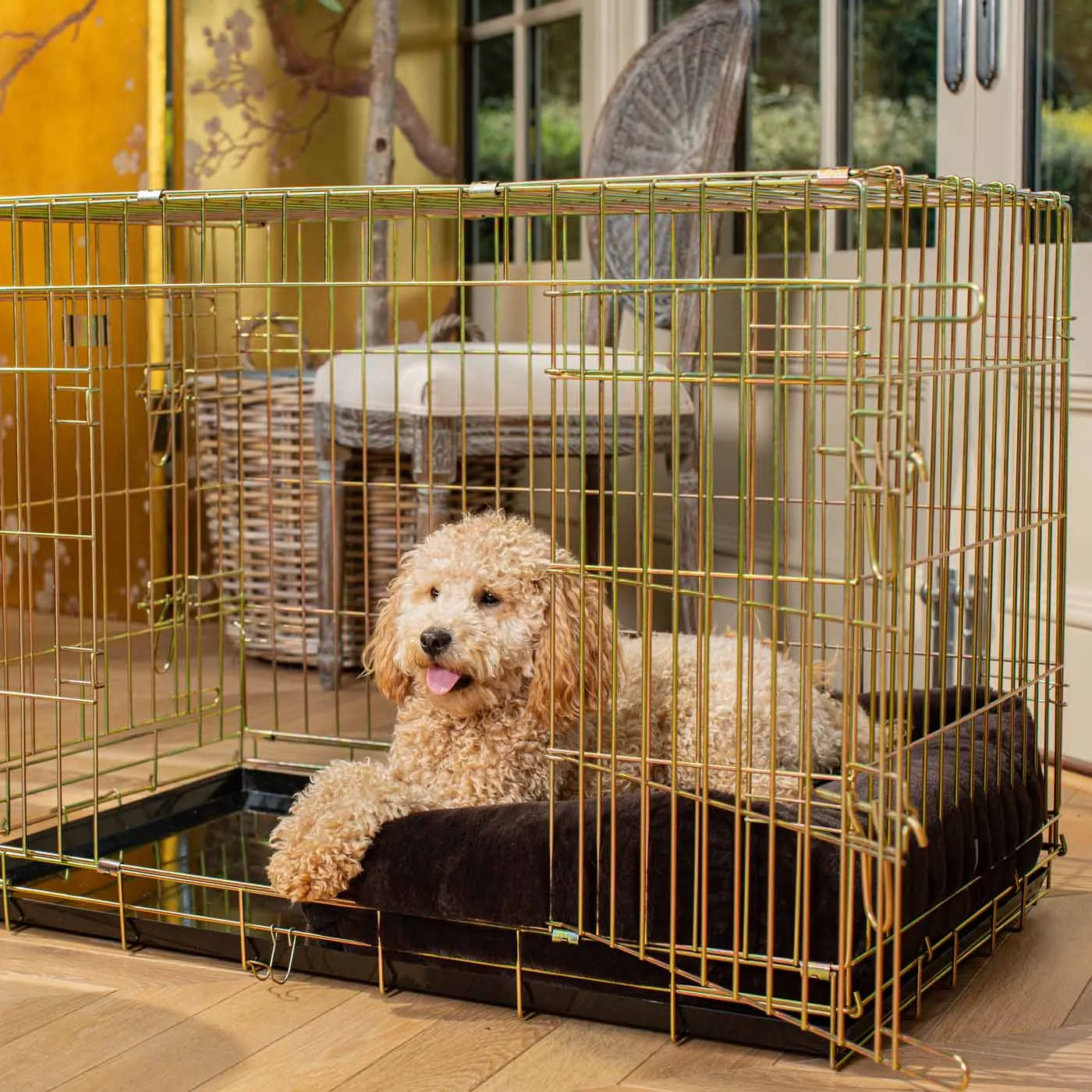 Cosy & Calming Puppy Crate Bed in Calming Anti-Anxiety Dusk Faux Fur by Lords & Labradors