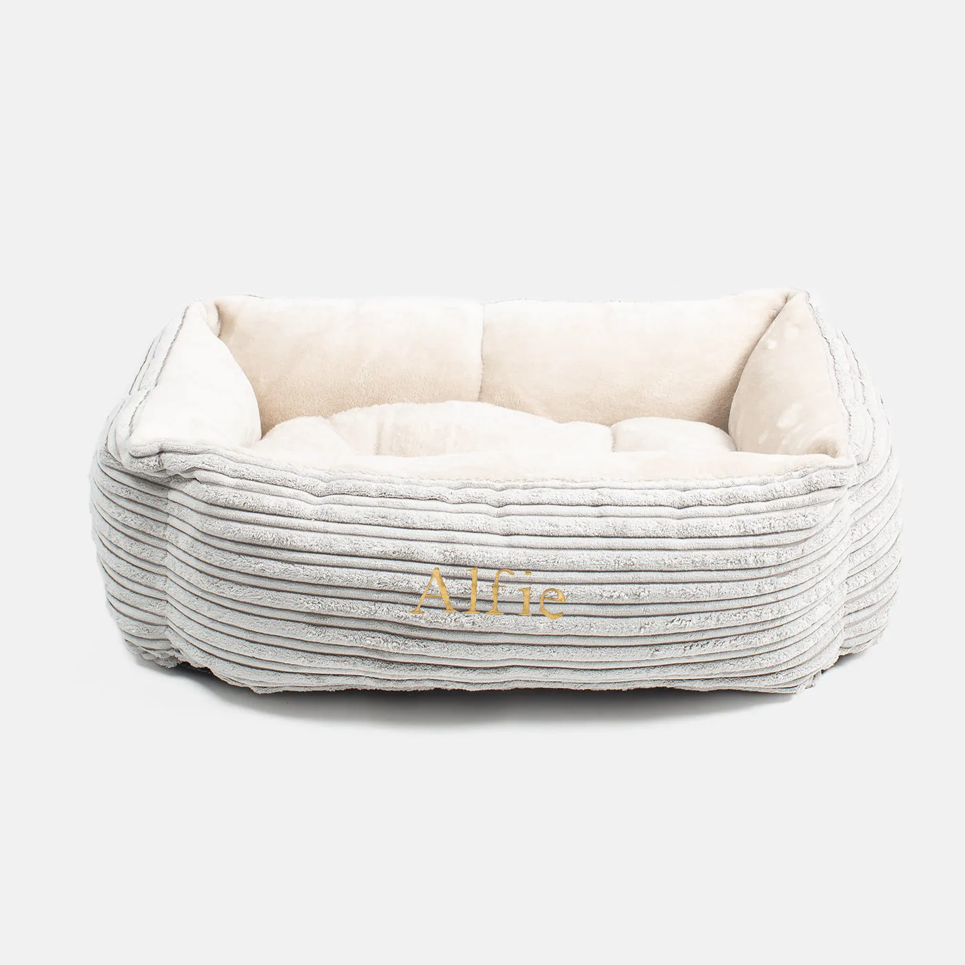 Cosy & Calming Puppy Crate Bed in Light Grey Essentials Plush by Lords & Labradors