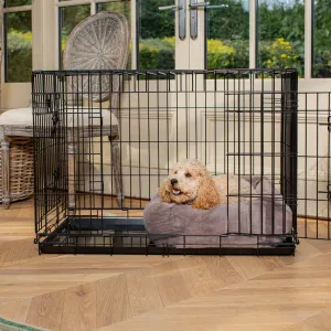 Cosy & Calming Puppy Crate Bed With Removable Covers in Calming Anti-Anxiety Fawn Faux Fur by Lords & Labradors