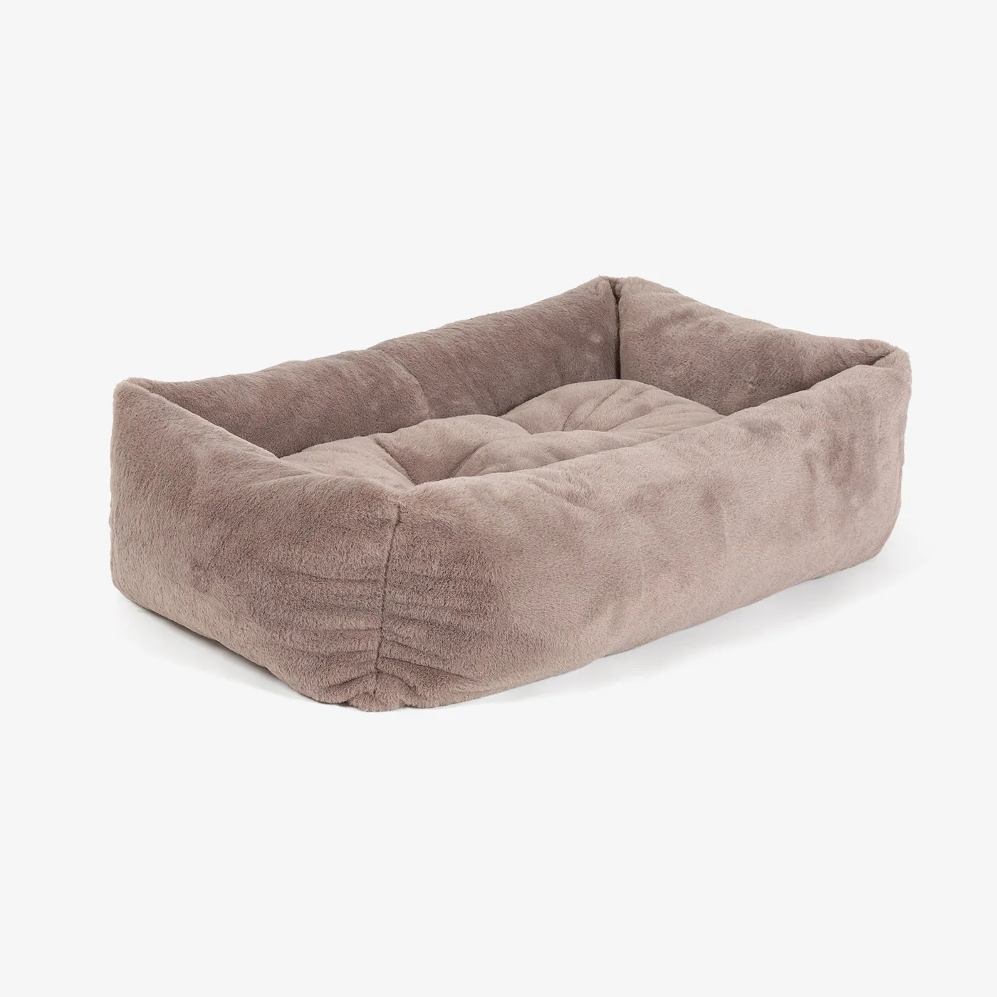 Cosy & Calming Puppy Crate Bed With Removable Covers in Calming Anti-Anxiety Fawn Faux Fur by Lords & Labradors