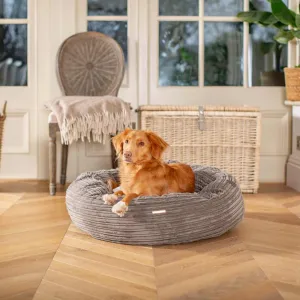 Donut Bed With Removable Covers in Dark Grey Essentials Plush by Lords & Labradors