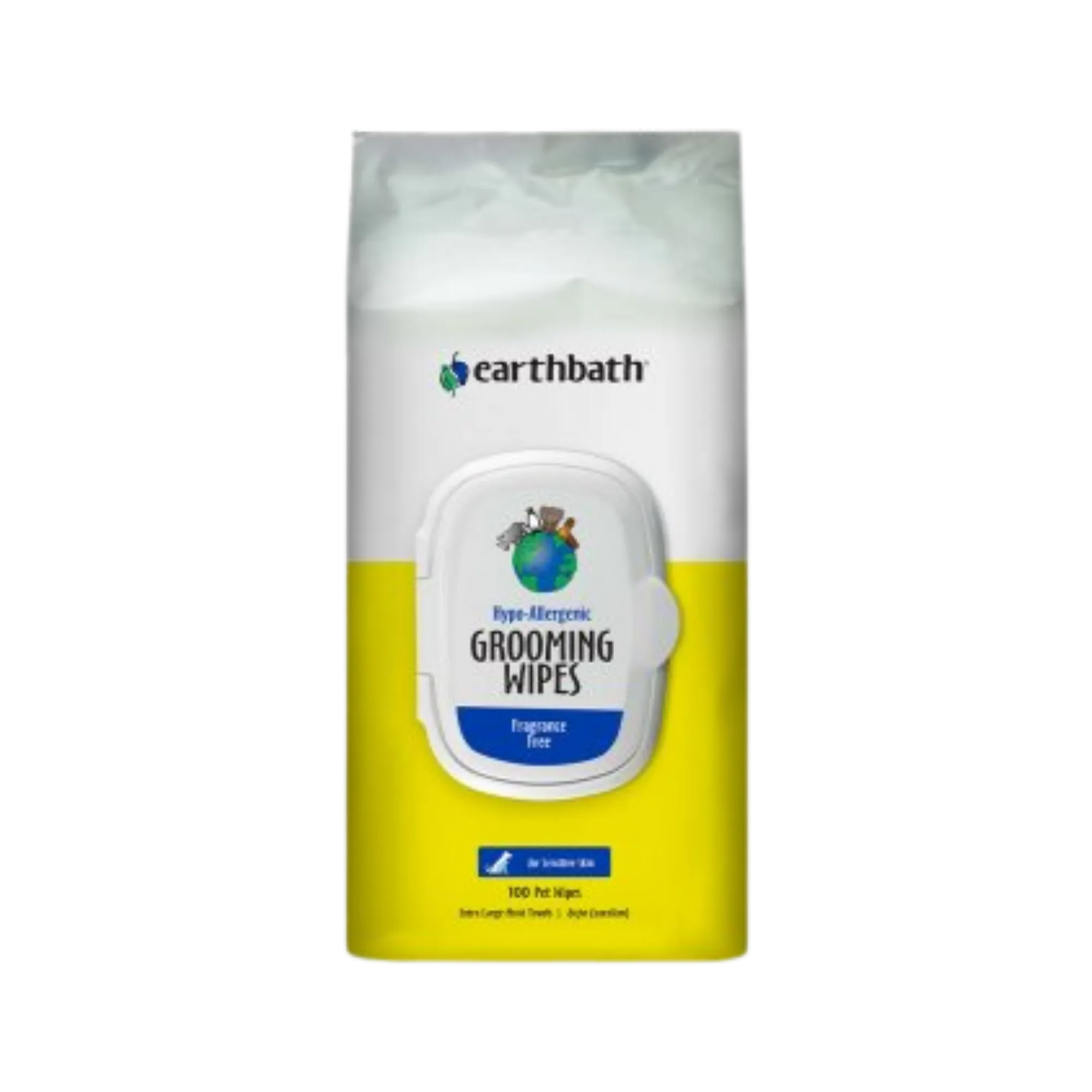 Earthbath Grooming Wipes, Hypo-Allergenic, Fragrance Free for Dogs