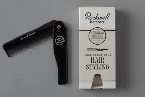 Folding Hair Comb | Black | Rockwell Razor