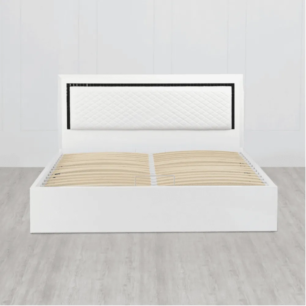 Helen PU Polish Bed in White Color