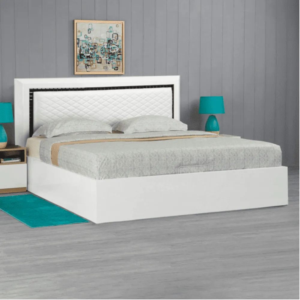 Helen PU Polish Bed in White Color