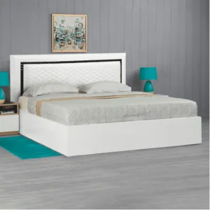 Helen PU Polish Bed in White Color