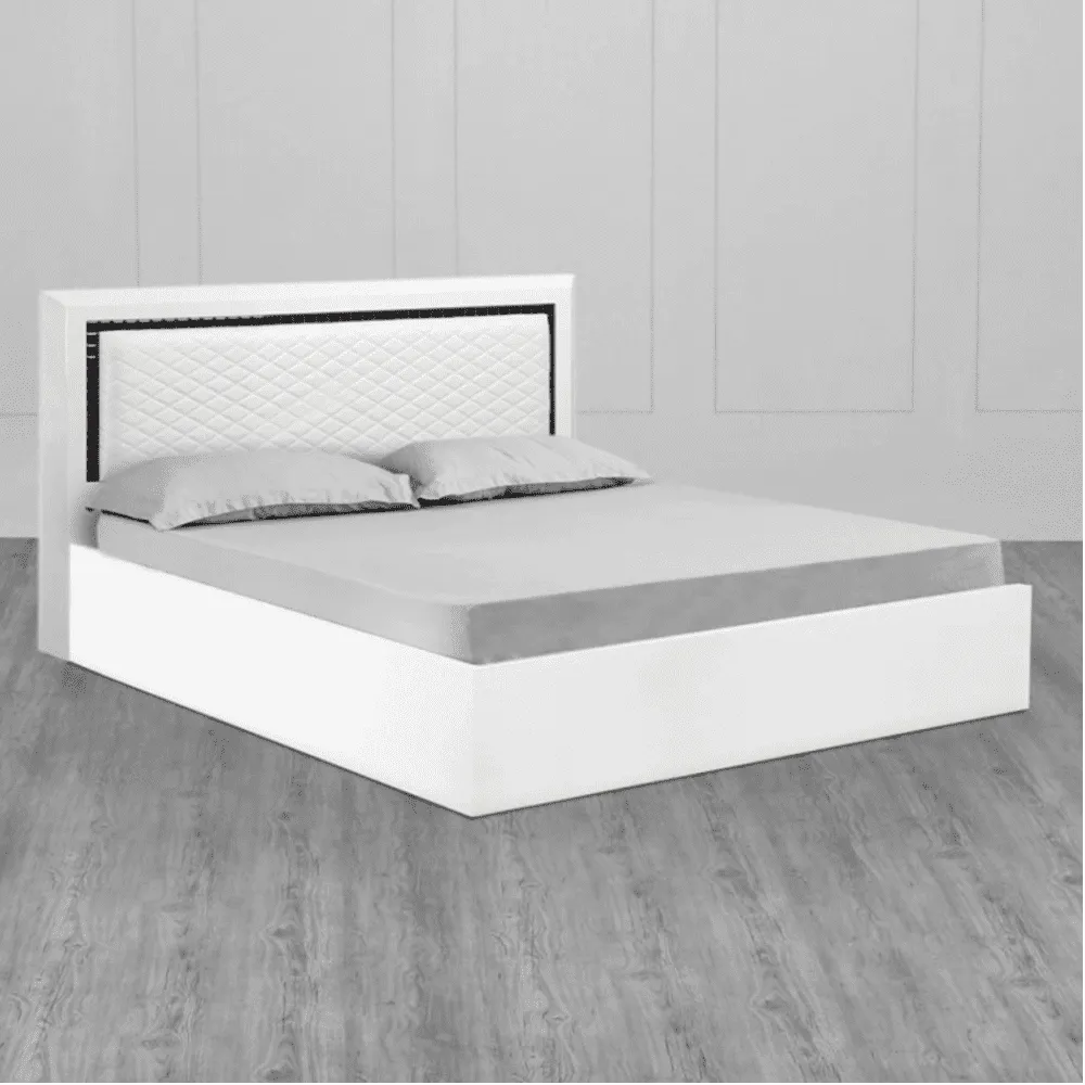 Helen PU Polish Bed in White Color