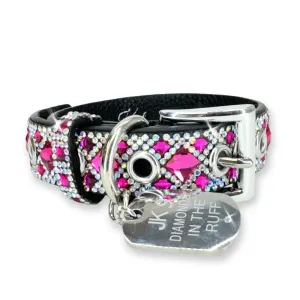 Jacqueline Kent Collection, JKDC109.PKSI Chocolat Rose Collection Pink Dog Collar, Small