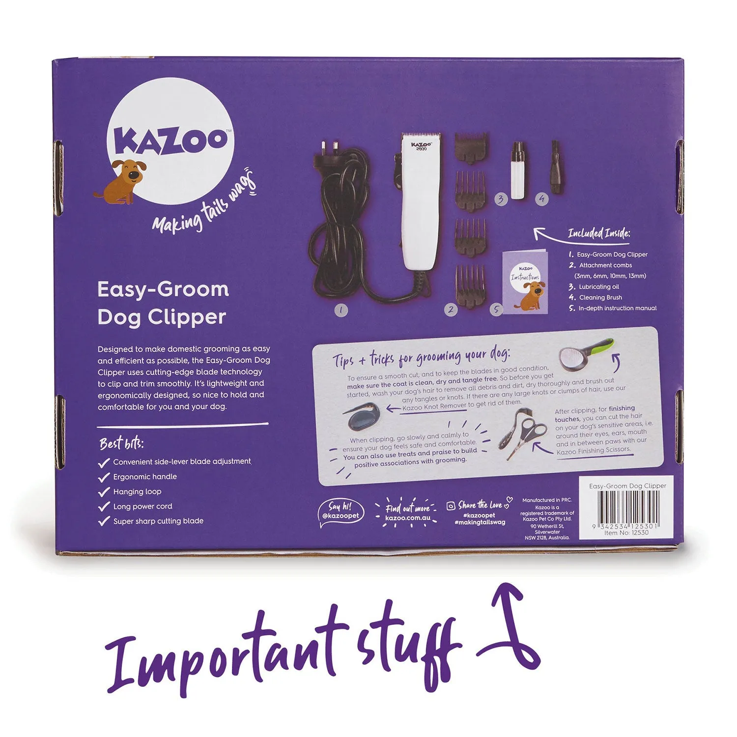 Kazoo Easy-Groom Dog Clipper (Dog Groomer 2600)