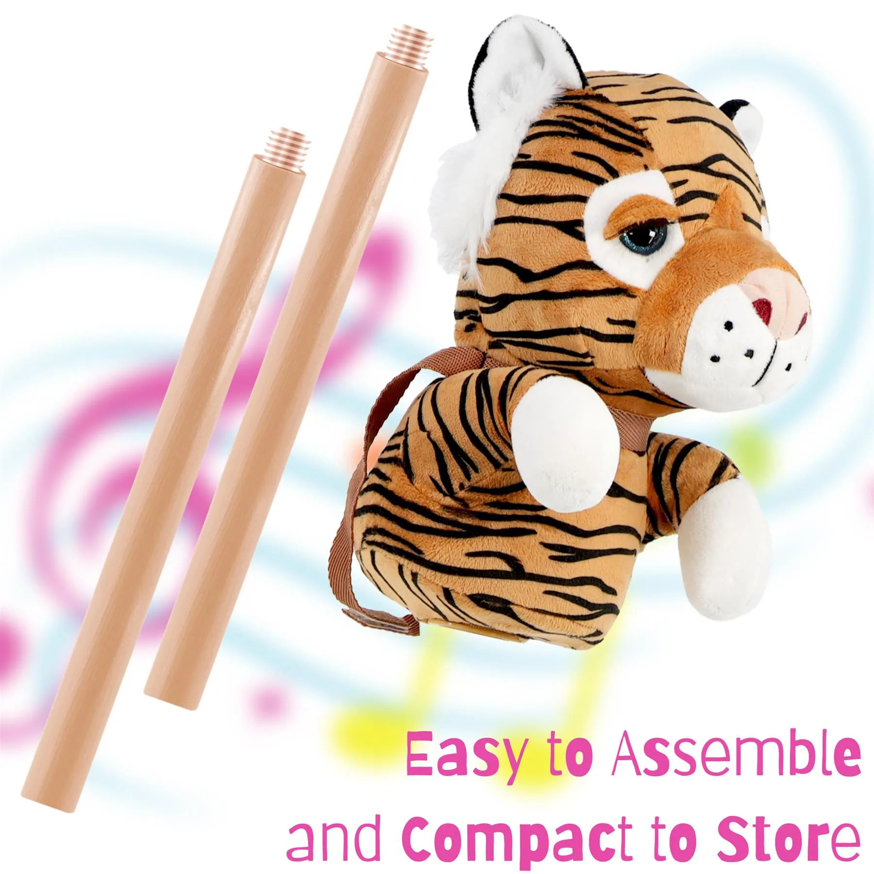 Kids Hobby Horse Toy Tiger with Sounds