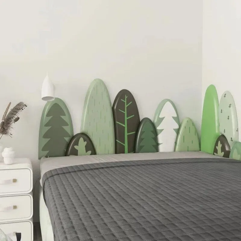 Kids Room Soft Headboard Wall Decor with Plants