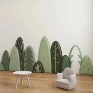 Kids Room Soft Headboard Wall Decor with Plants