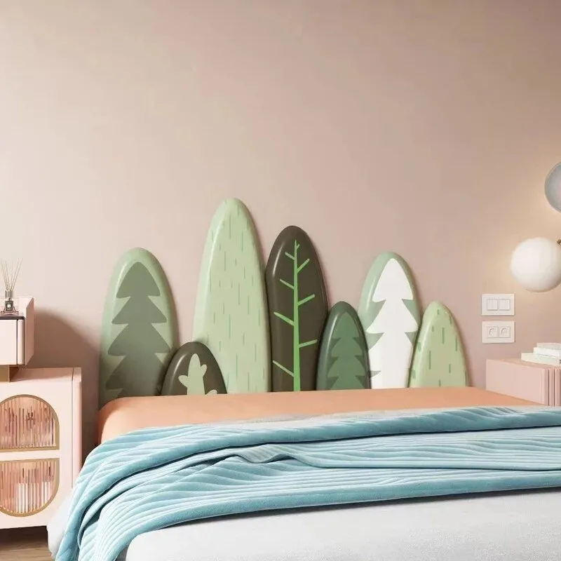 Kids Room Soft Headboard Wall Decor with Plants