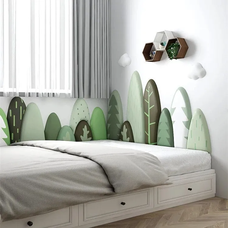 Kids Room Soft Headboard Wall Decor with Plants