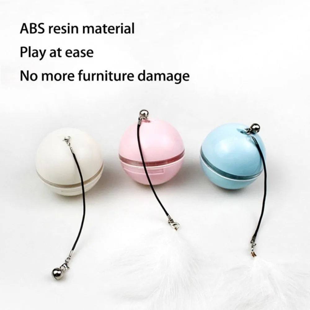 LED Light Electric Pet Ball With Feather