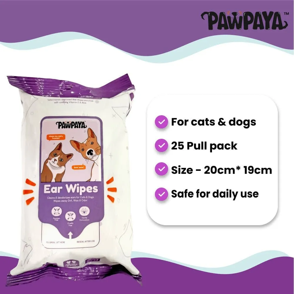 Pawpaya Ear Wipes for Dogs and Cats