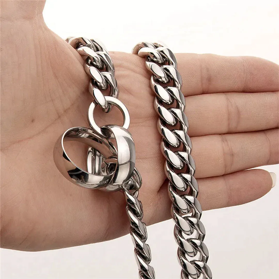 PetAffairs Heavy-Duty Stainless Steel Choke Chain Dog Collar