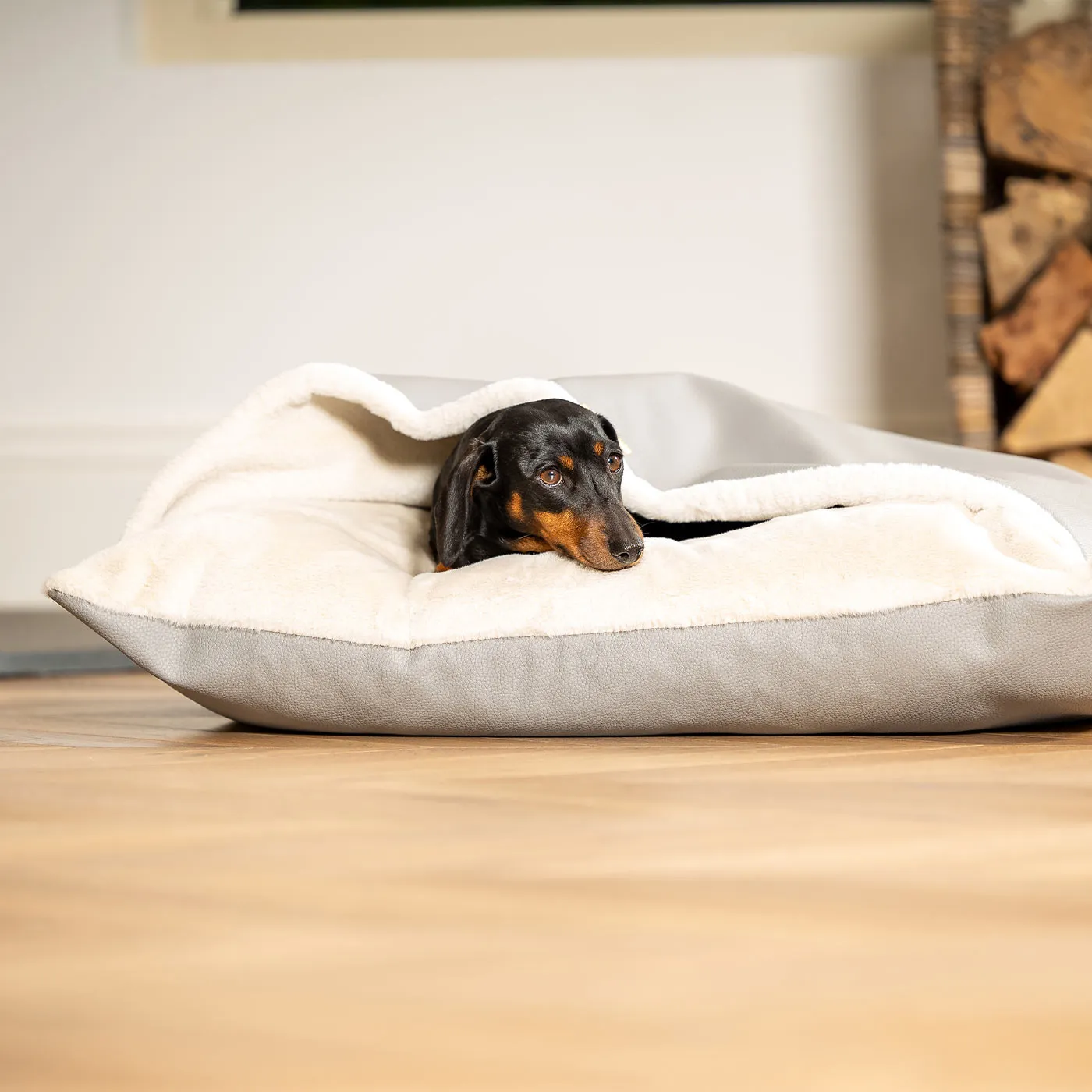 Sleepy Burrows Bed in Granite Rhino Tough Faux Leather by Lords & Labradors