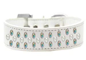 Sprinkles Dog Collar Pearl and AB Crystals Size 12 White