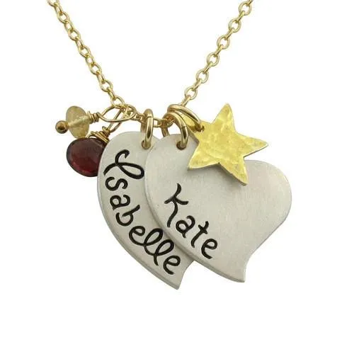 Sweet Hearts Name Charm Necklace