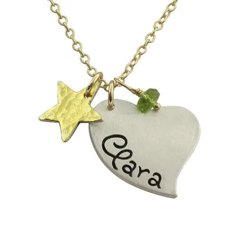 Sweet Hearts Name Charm Necklace