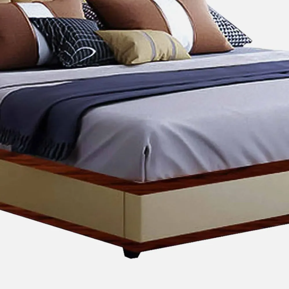 Triber Upholstered Bed In Beige Leatherette