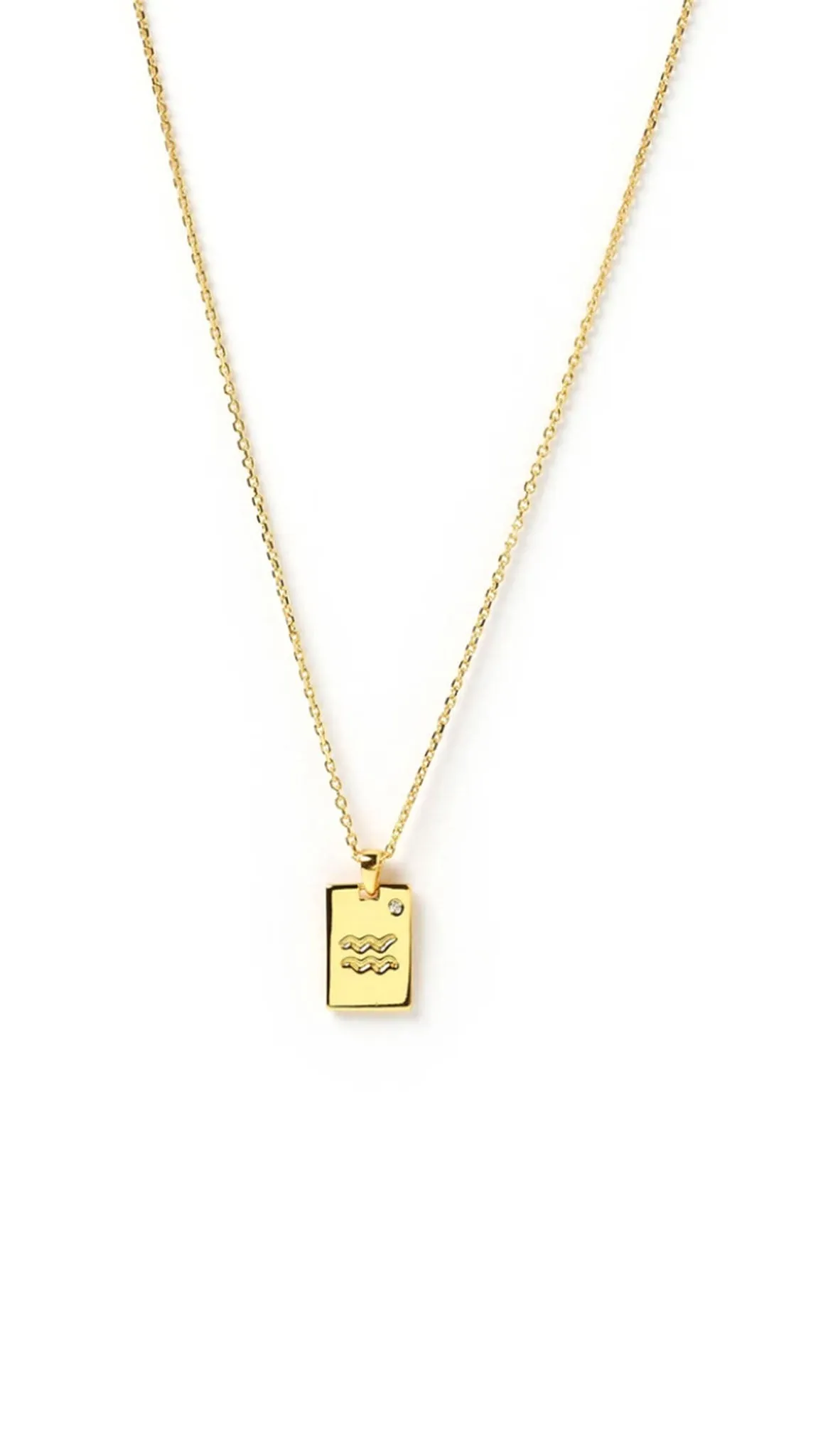 Zodiac Tag Necklace - Gold