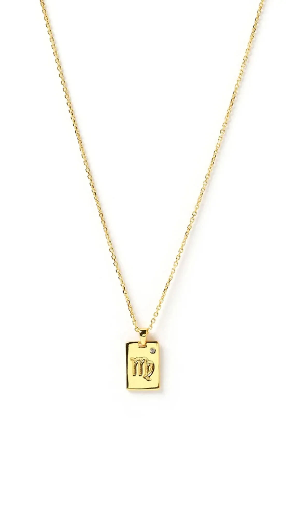 Zodiac Tag Necklace - Gold