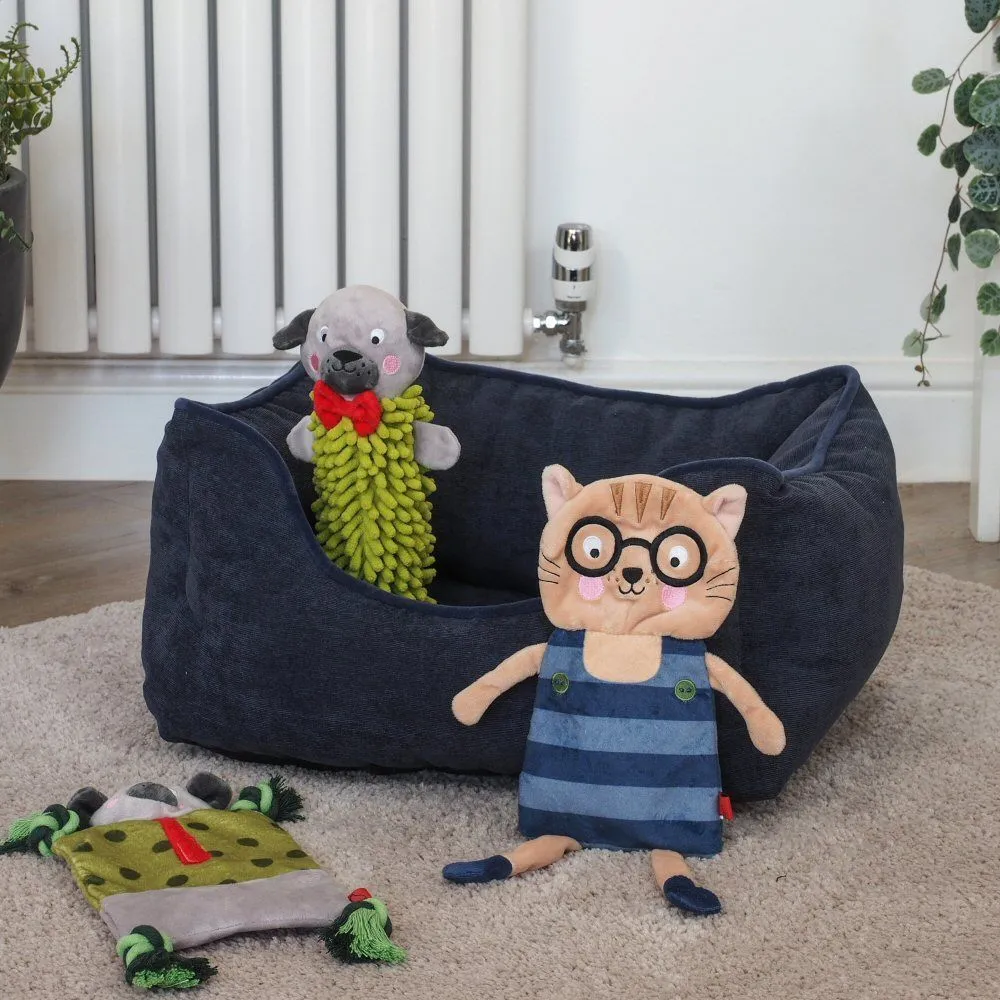 Zoon 67cm Medium Navy TuffEarth Recycled Chenille Square Pet Bed