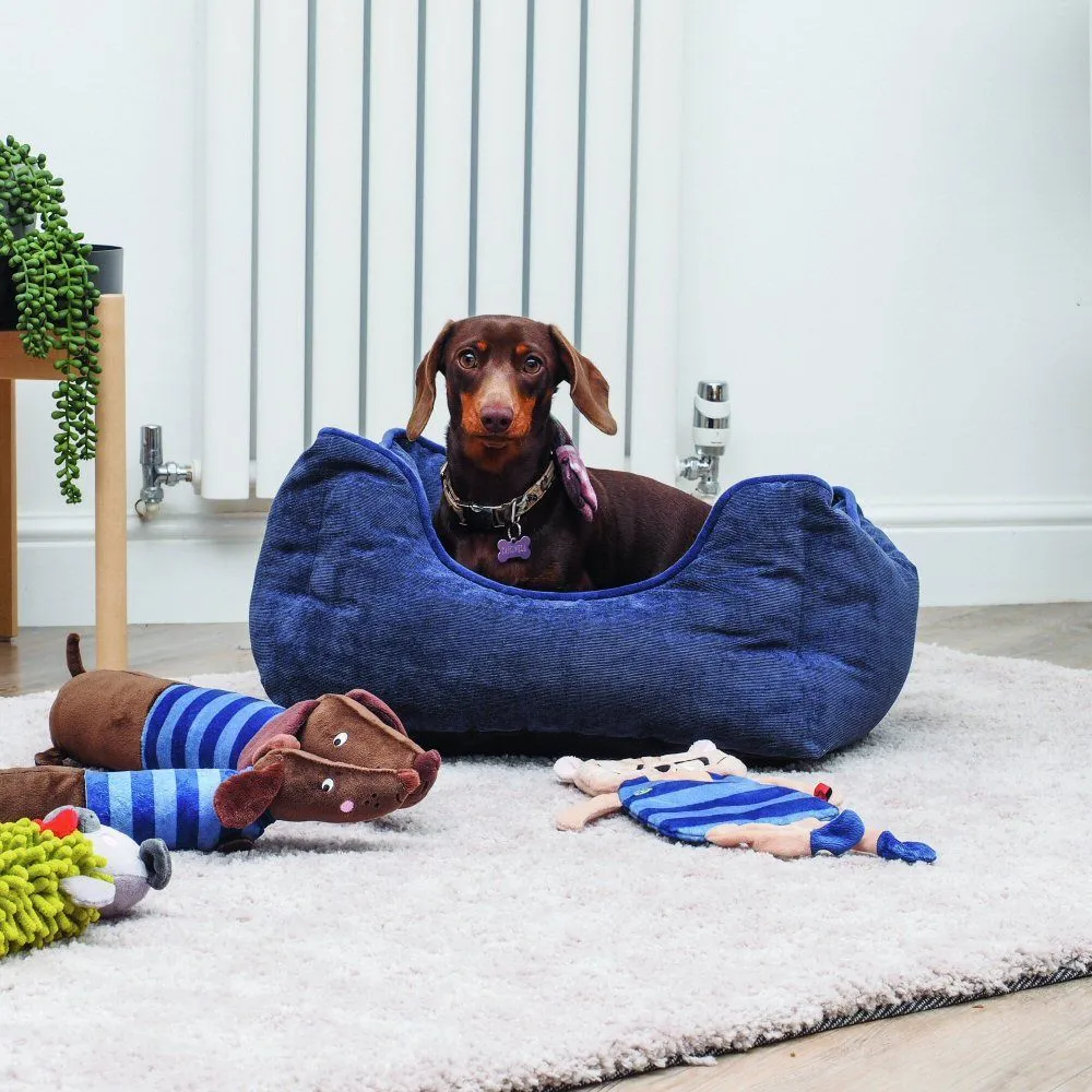 Zoon 67cm Medium Navy TuffEarth Recycled Chenille Square Pet Bed