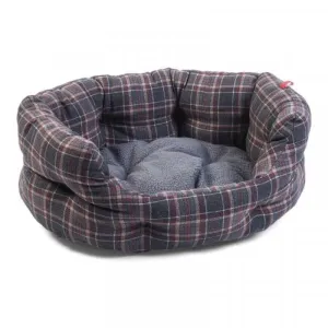 Zoon Oval Plaid Dog Bed - Small