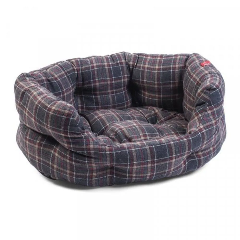 Zoon Oval Plaid Dog Bed - Small